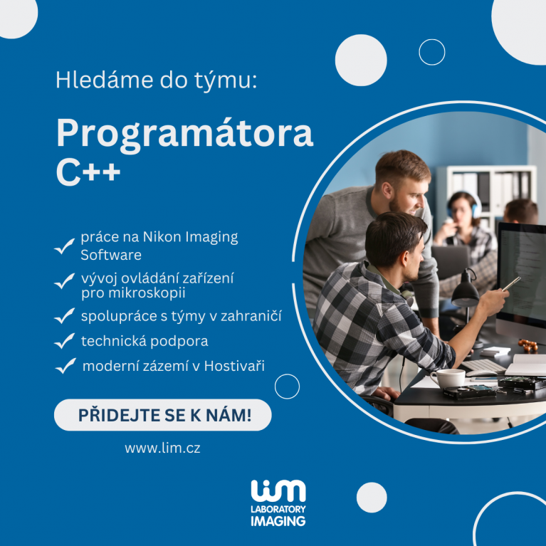 JUNIOR PROGRAMÁTOR C++ (řízení hardware, analýza obrazu)